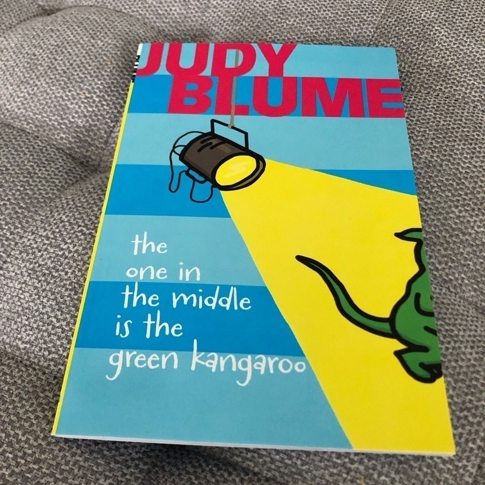 The one in the middle is the green kangaroo by: Judy Blume paperback book